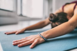 girl doing yoga stretch